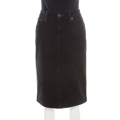 Pre-owned Marc By Marc Jacobs Black Washed Denim Slit Detail Skirt M