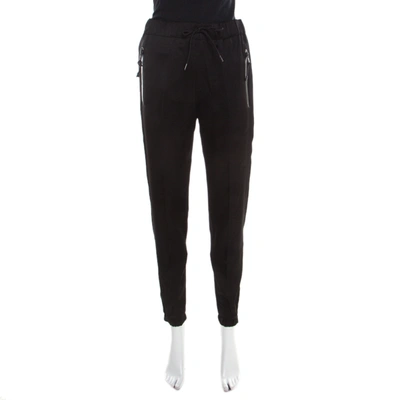 Pre-owned Prada Black Satin Drawstring Detail Jogger Pants S