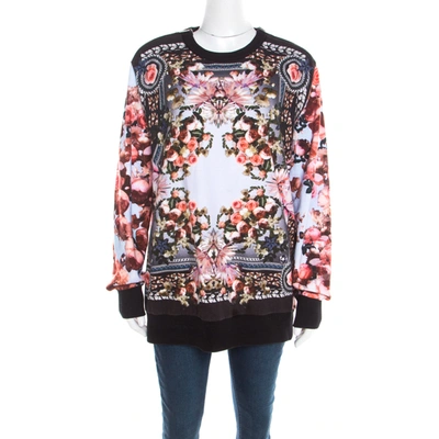 Pre-owned Givenchy Multicolor Roses And Birds Of Paradise Cotton Knit Sweatshirt Xs