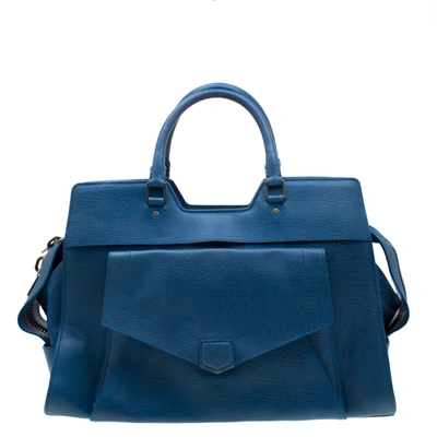 Pre-owned Proenza Schouler Blue Leather Large Ps13 Satchel