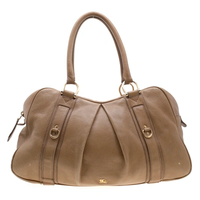 Pre-owned Burberry Brown Leather Large Malika Hobo