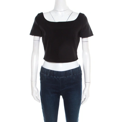 Pre-owned Preen By Thornton Bregazzi Black Stretch Crepe Zone Crop Top M