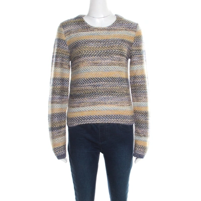 Pre-owned Chloé Multicolor Striped Chunky Knit Sweater S