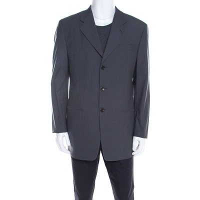 Pre-owned Armani Collezioni Grey Wool Tailored Blazer L