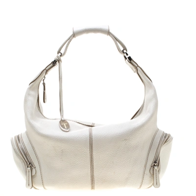 Pre-owned Tod's White Leather Charlotte Hobo