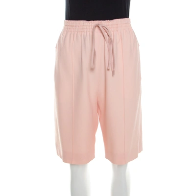 Pre-owned Chloé Light Powder Pink Crepe Elasticized Waist Tapered Bermuda Shorts M