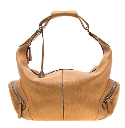 Pre-owned Tod's Tan Leather Charlotte Hobo