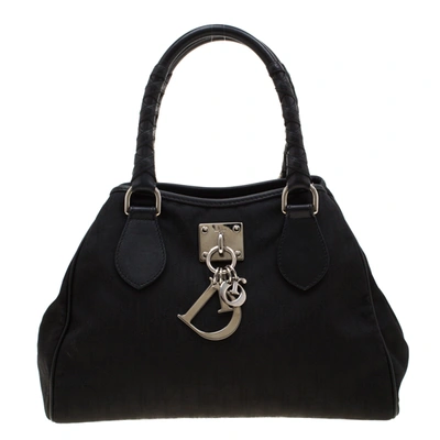 Pre-owned Dior Issimo Canvas Charming Satchel In Black