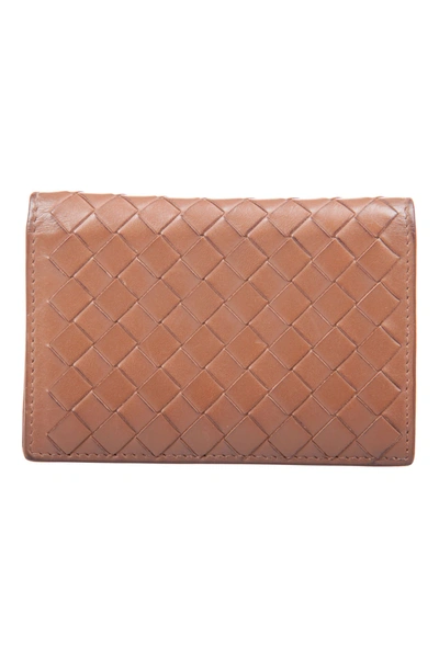 Pre-owned Bottega Veneta Brown Intrecciato Leather Bifold Card Case
