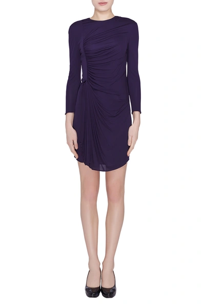 Pre-owned 3.1 Phillip Lim / フィリップ リム Purple Jersey Ruched Front Draped Long Sleeve Dress Xs