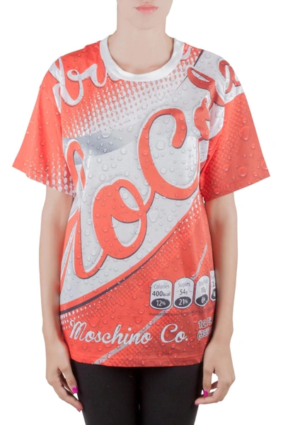 Pre-owned Moschino Couture Red Soda Can Printed Cotton Oversized T Shirt Xs