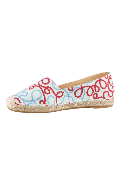 Pre-owned Charlotte Olympia Tricolor Printed Fabric Esme Espadrilles Size 38 In Blue