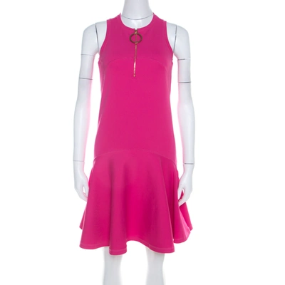 Pre-owned Kenzo Pink Neoprene Drop Waist Sleeveless Dress Xs