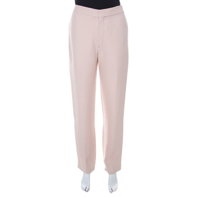 Pre-owned Chloé Anemone Pink Crepe High Low Hem Tapered Trousers M