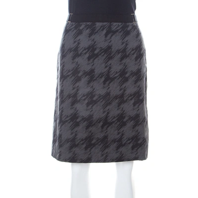 Pre-owned Hugo Boss Dark Grey Cotton A Line Short Skirt S