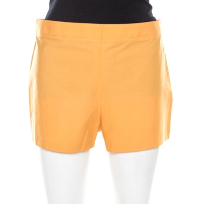 Pre-owned Ferragamo Orange Cotton Stretch Hot Trousers M