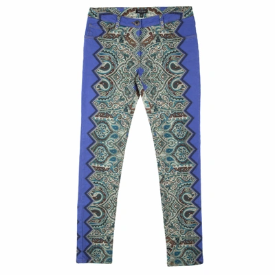 Pre-owned Etro Multicolor Printed Denim Skinny Jeans M