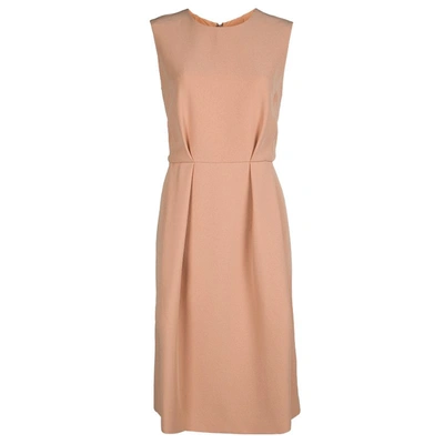 Pre-owned Marni Pale Orange Box Pleat Detail Sleeveless Dress M