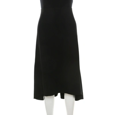 Pre-owned Chloé Chlo&eacute; Black Crepe Knit Asymmetric Hem A Line Skirt M