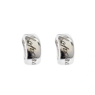 Pre-owned Chopard Issimo 18k White Gold Clip-on Huggie Earrings