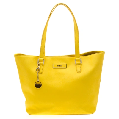 Pre-owned Dkny Yellow Leather Shopper Tote