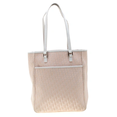 Pre-owned Dior Issimo Canvas And Leather Tote In Pink