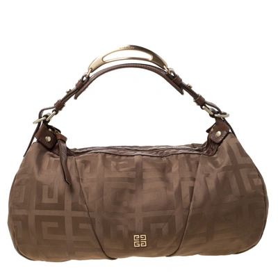 Pre-owned Givenchy Brown Monogram Canvas And Leather Hobo