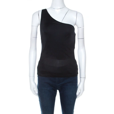Pre-owned Emilio Pucci Black Silk Jersey One Shoulder Top M