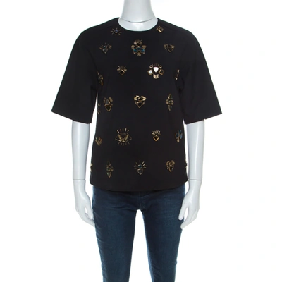 Pre-owned 3.1 Phillip Lim Black Stretch Crepe Bead Embellished Top S