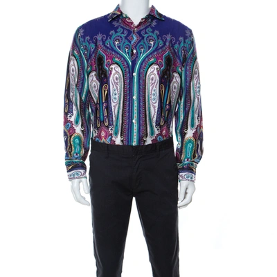 Pre-owned Etro Multicolor Paistley Print Cotton Shirt L