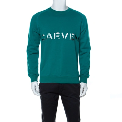 Pre-owned Carven Teal Green Cotton Cutout Detail Sweatshirt L