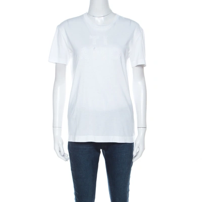 Pre-owned Dolce & Gabbana White Cotton Ti Amo Applique T Shirt S