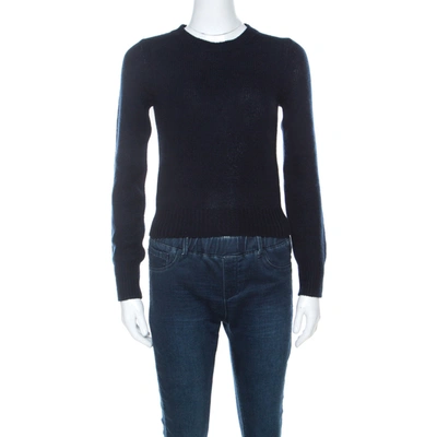 Pre-owned Prada Navy Blue Wool & Cashmere Knit Sweater S