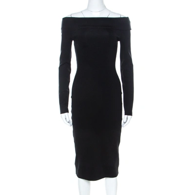 Pre-owned The Row Black Stretch Knit Off Shoulder Nania Dress Xs