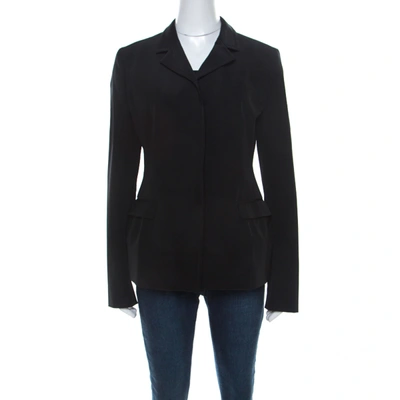 Pre-owned Prada Black Techno Stretch Knit Classic Fit Tailored Jacket M