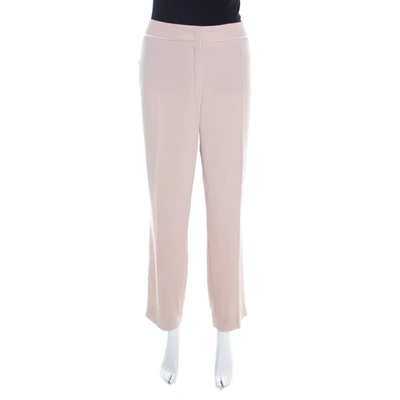 Pre-owned Escada Blush Pink Crepe Tapered Tressas Trousers Xxl