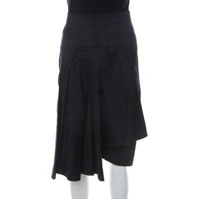 Pre-owned Sonia Rykiel Black Silk Blend Front Bow Detail Skirt L
