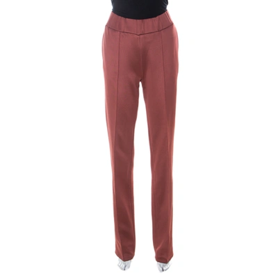 Pre-owned Bottega Veneta Dusky Pink Seamed Track Pants M