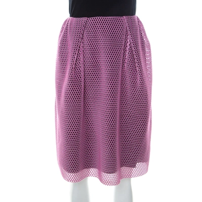 Pre-owned Carven Pink & Black Mesh Layered Skirt M