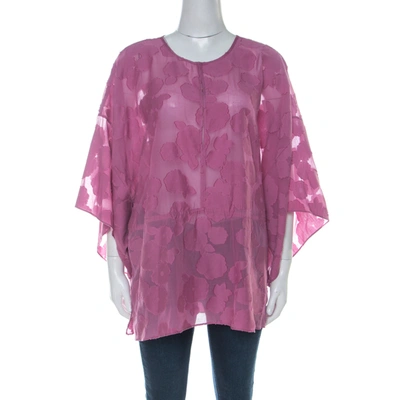 Pre-owned Tory Burch Purple Cotton Silk Fil Coupe Tunic Top Xl