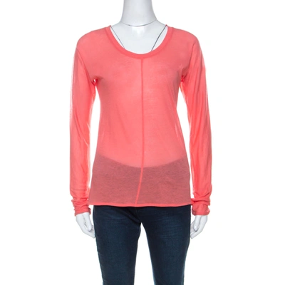 Pre-owned Marni Coral Knit Long Sleeve T-shirt S In Orange
