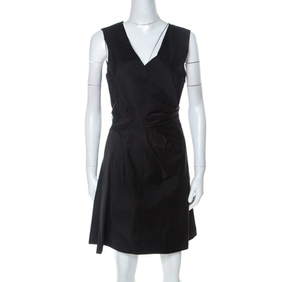 Pre-owned Marc By Marc Jacobs Black Draped Sleeveless Cocktail Dress M