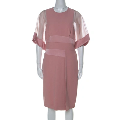 Pre-owned Elie Saab Blush Pink Sheer Sleeve Detail Cocktail Dress S