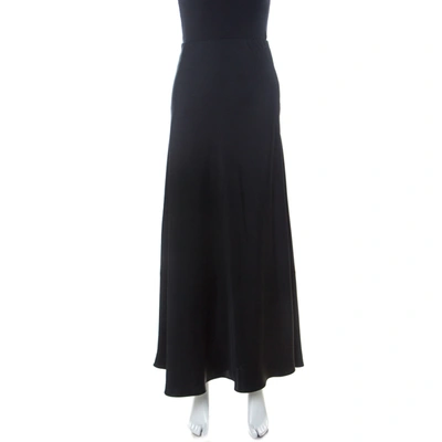 Pre-owned The Row Black Crepe Fluted Hem Annistyn Skirt Xs