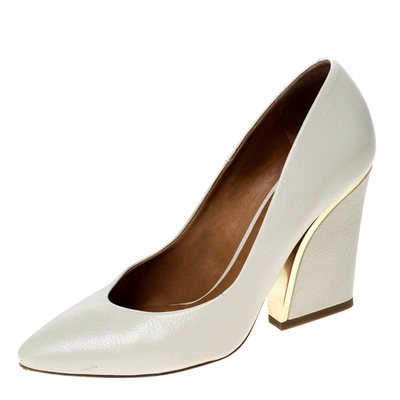 Pre-owned Chloé Beige Leather Beckie Pumps Size 39