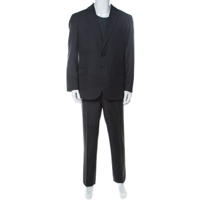 Pre-owned Brioni Grey Wool Striped Nm Colosse Suit Xxl