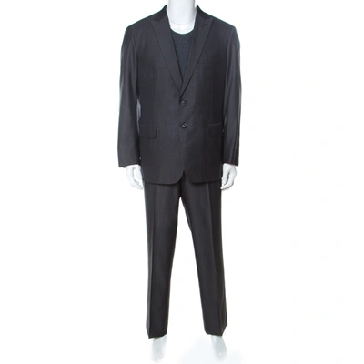 Pre-owned Brioni Grey Wool And Silk Nm Estense Suit Xxl