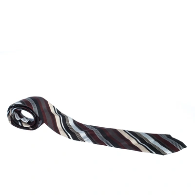 Pre-owned Dolce & Gabbana Multicolor Diagonal Striped Pattern Silk Jacquard Traditional Tie