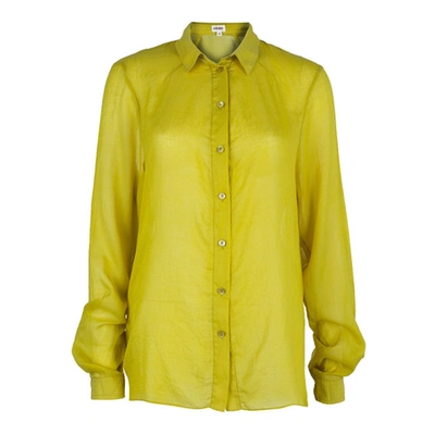 Pre-owned Kenzo Yellow Cotton Blend Shirt M