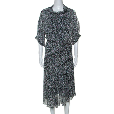 Pre-owned Isabel Marant Multicolor Printed Chiffon High Neck Dress M